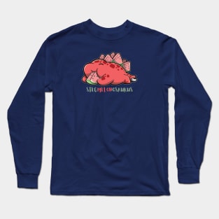 Stegmelonosaurus eating a slice of watermelon Long Sleeve T-Shirt